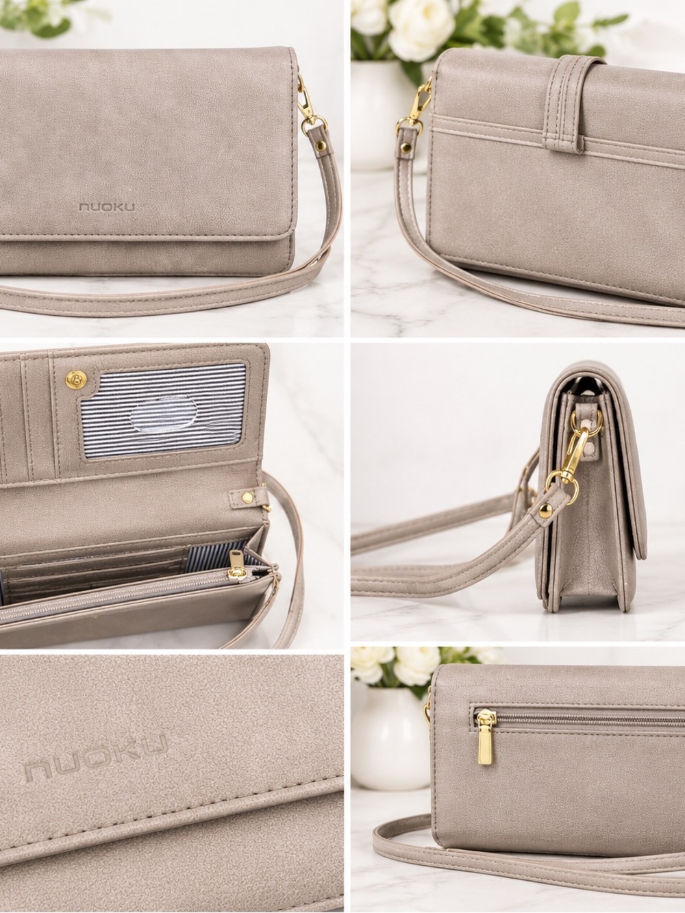 Women's Convertible Crossbody Wallet - Taupe